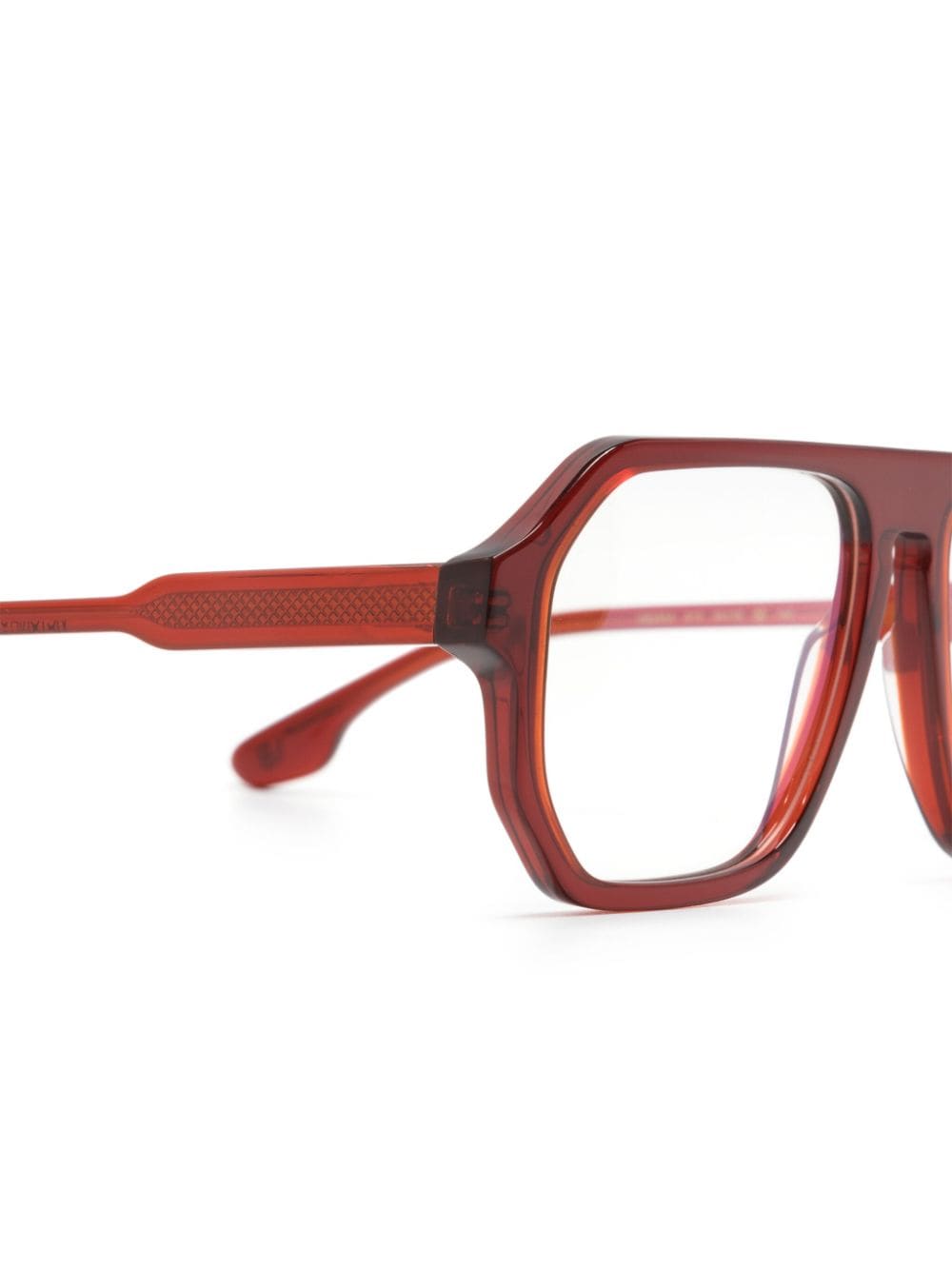 Shop Victoria Beckham Navigator-frame Clear-lenses Glasses In Red