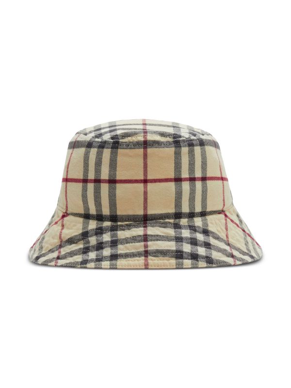 Vintage check cotton bucket hat sale