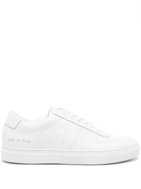 Common Projects Serial number print Leather Sneakers Farfetch