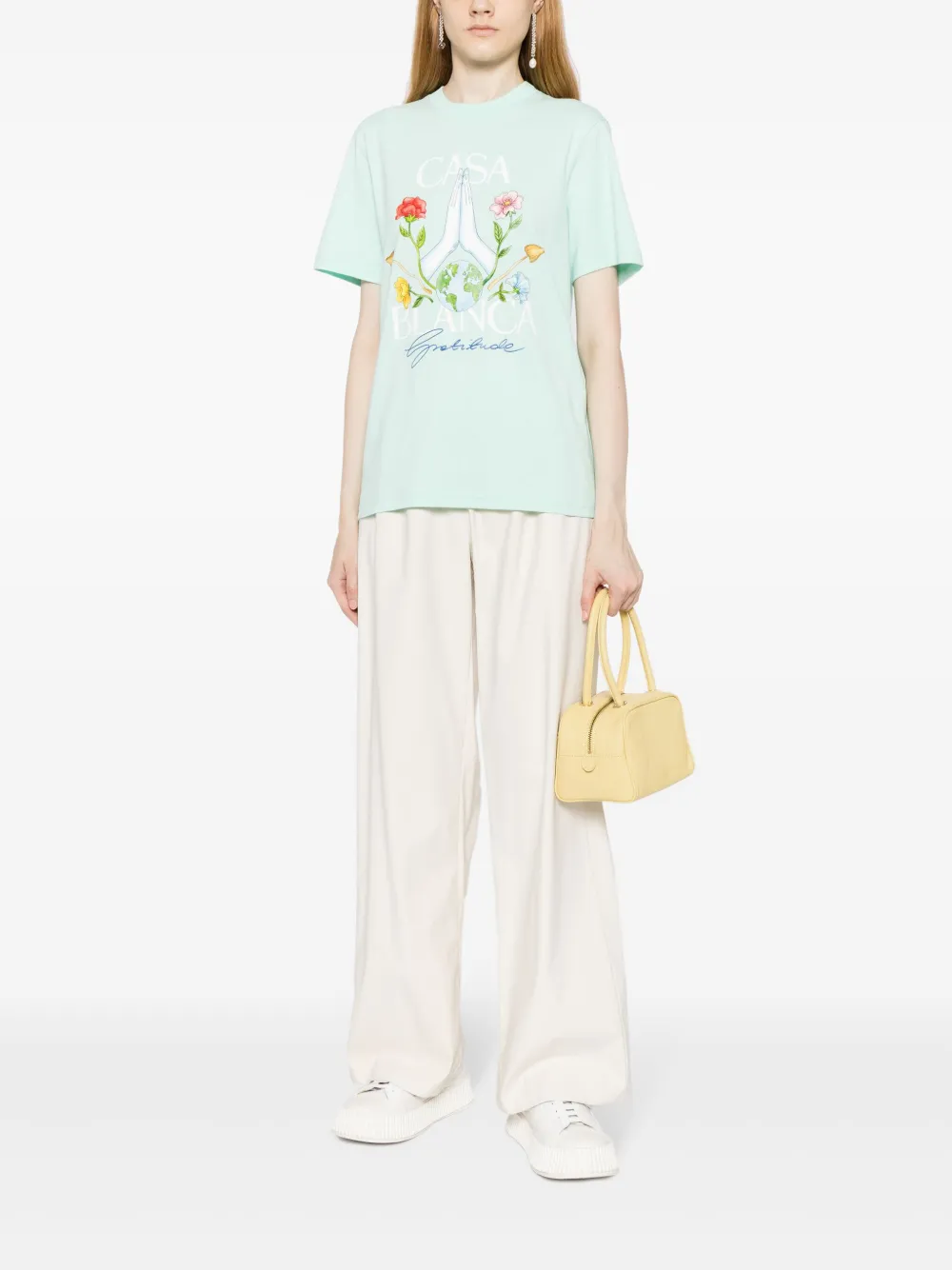 Casablanca graphic-print organic cotton T-shirt - Groen