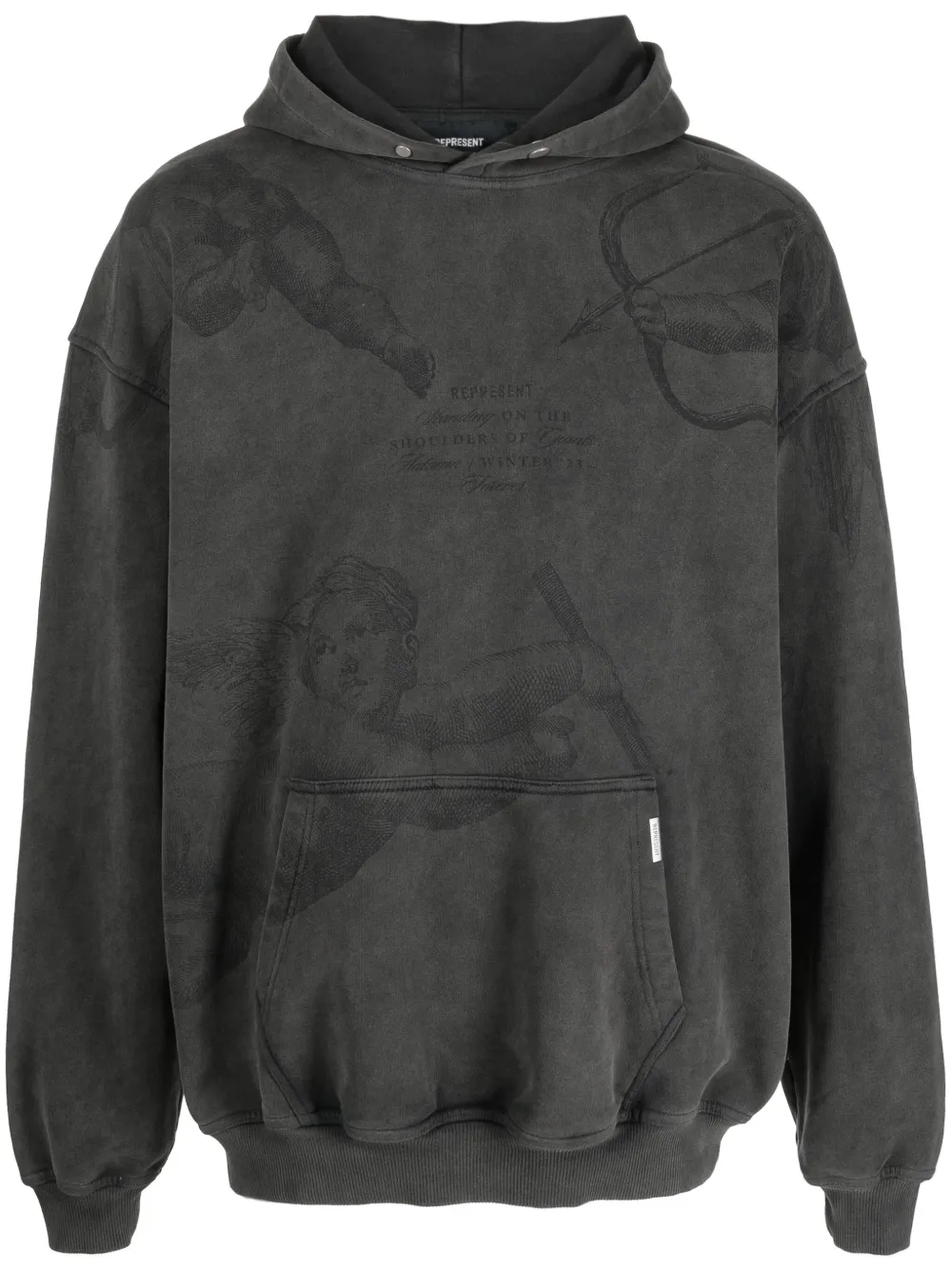 Represent Hoodie met logoprint Grijs