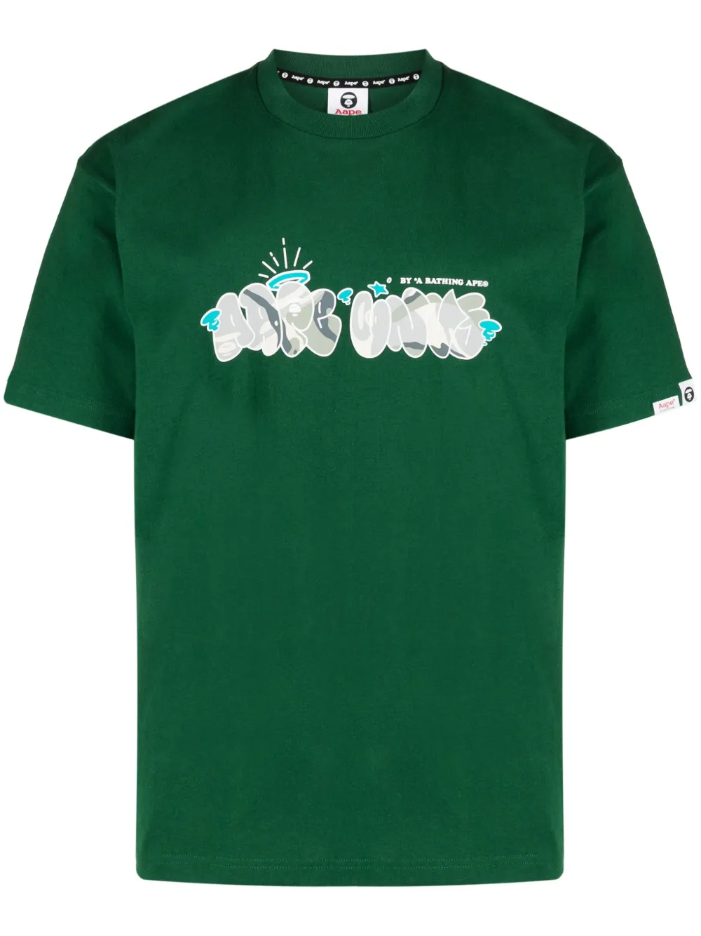 AAPE BY *A BATHING APE Katoenen T-shirt met logoprint Groen