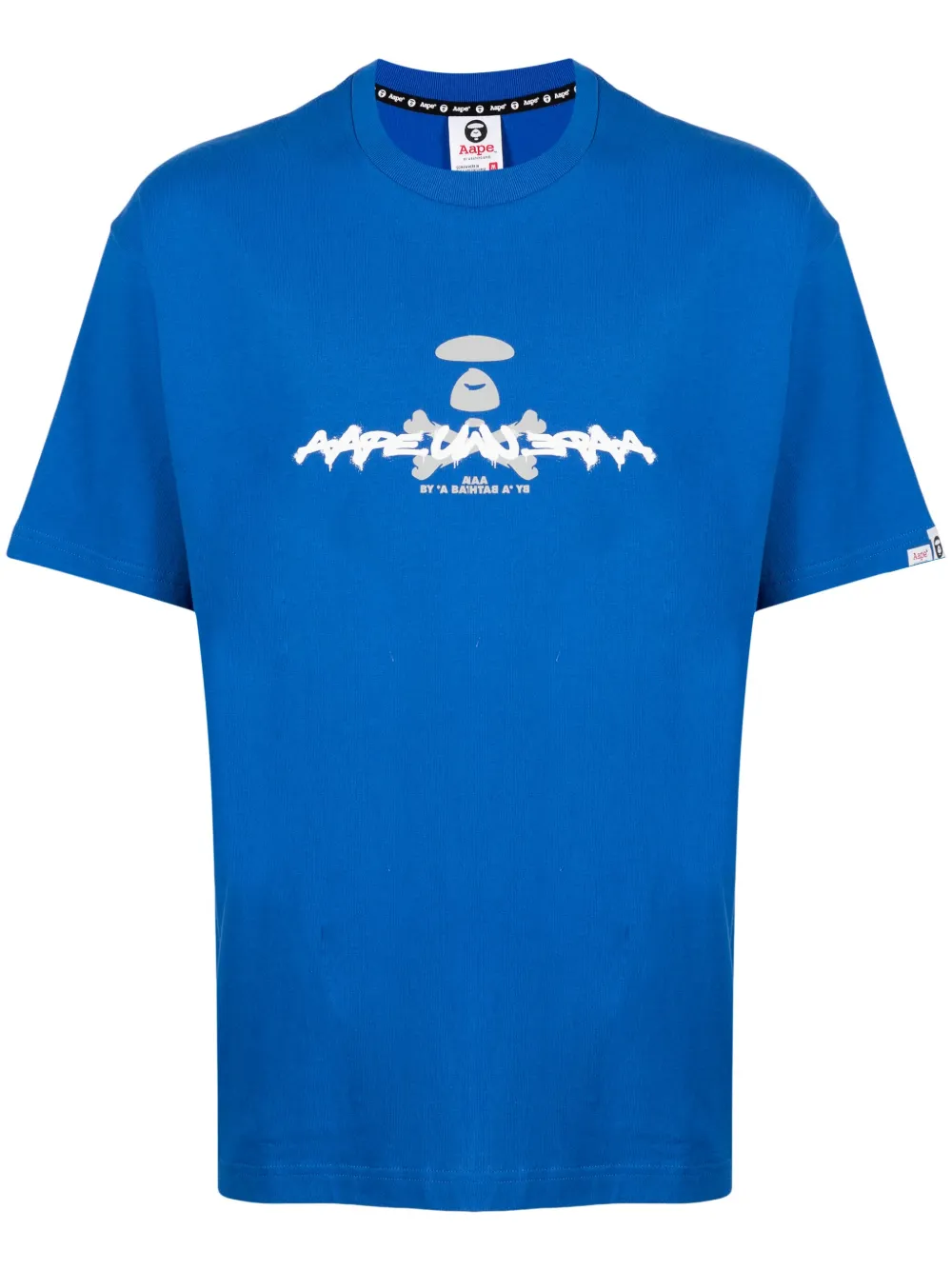 AAPE BY *A BATHING APE Katoenen T-shirt met logoprint Blauw