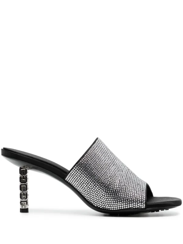 サンダル・ミュール GIVENCHY Givenchy G Cube mules in satin with strass GIVENCHY Givenchy G Cube mules in satin with strass
