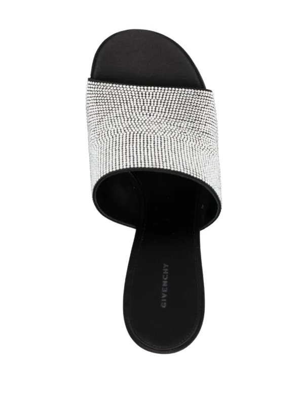 サンダル・ミュール GIVENCHY Givenchy G Cube mules in satin with strass Givenchy Mules G Cube à Strass 70 Mm | Argent | FARFETCH FR
