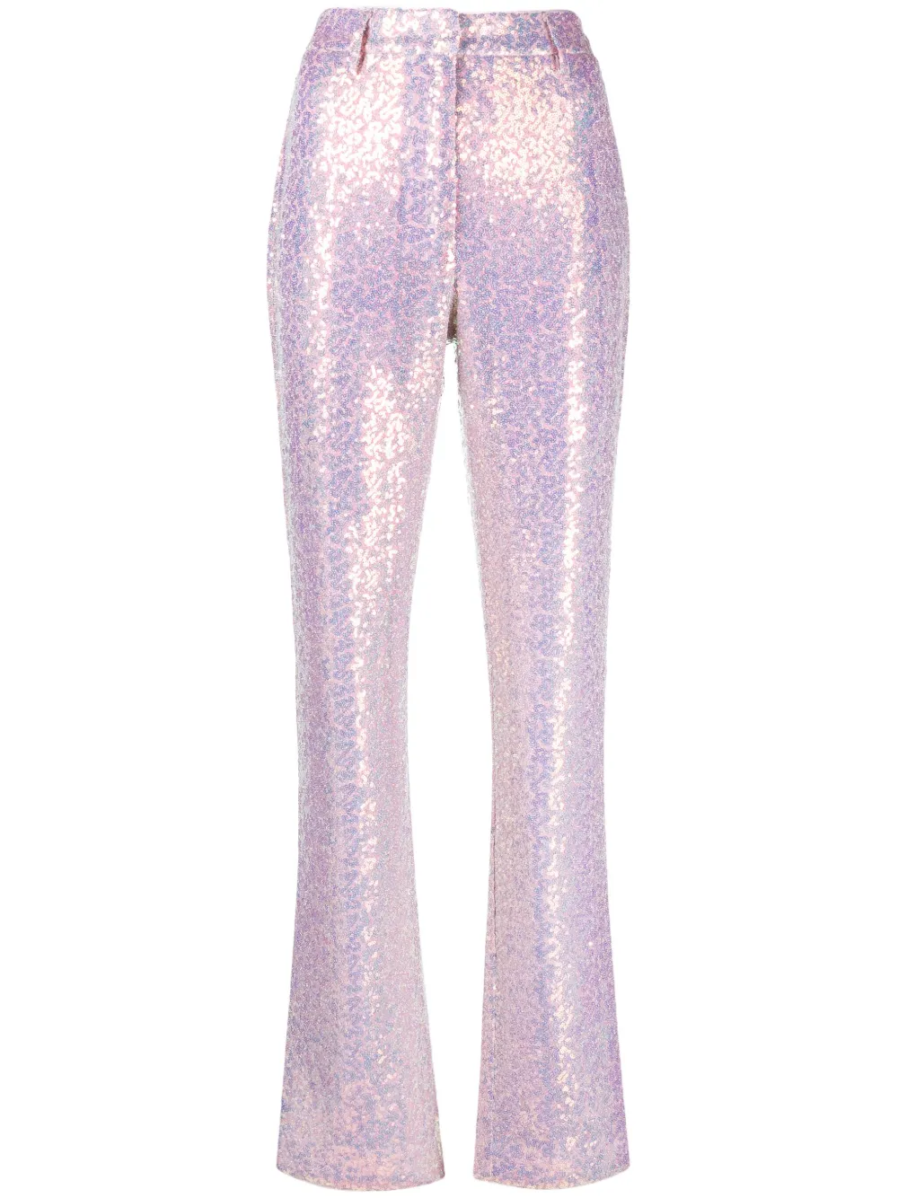 Rotate Birger Christensen Robyana Sequined Recycled-jersey Straight-leg Pants In 粉色