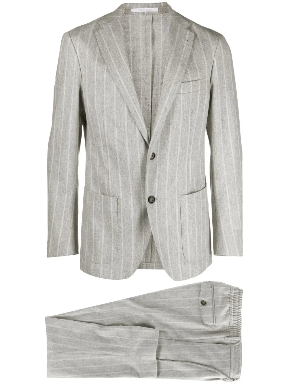 Eleventy Pinstripe-pattern Wool-blend Suit In Gray
