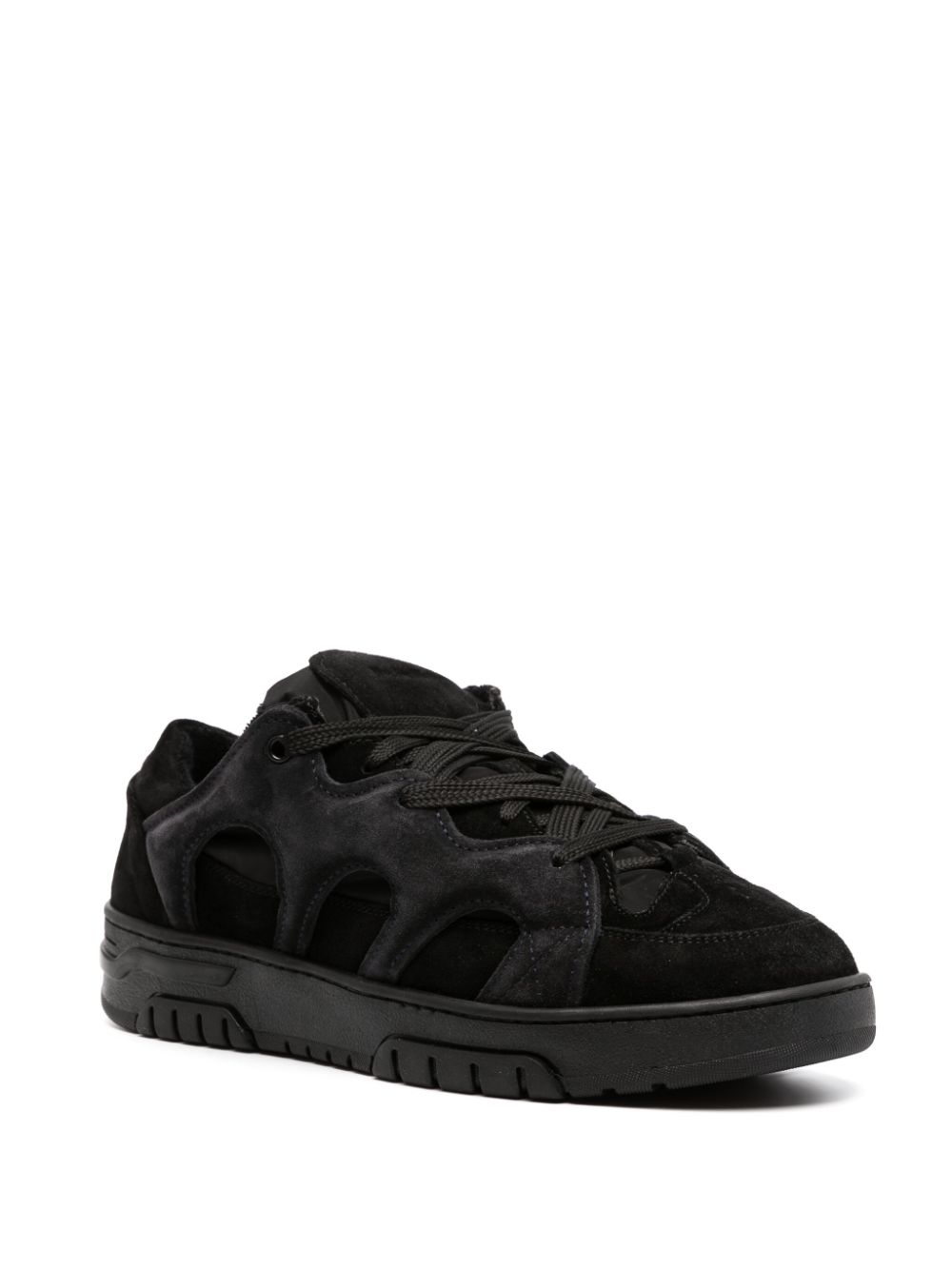 SANTHA padded suede sneakers - Zwart