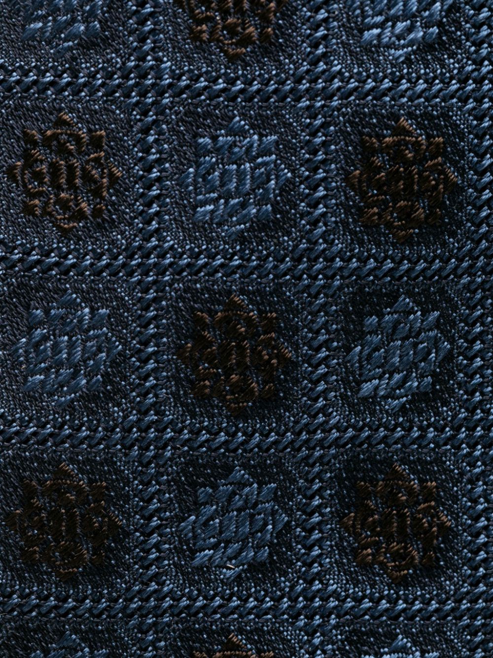 Zegna Stropdas met geometrisch patroon - Blauw