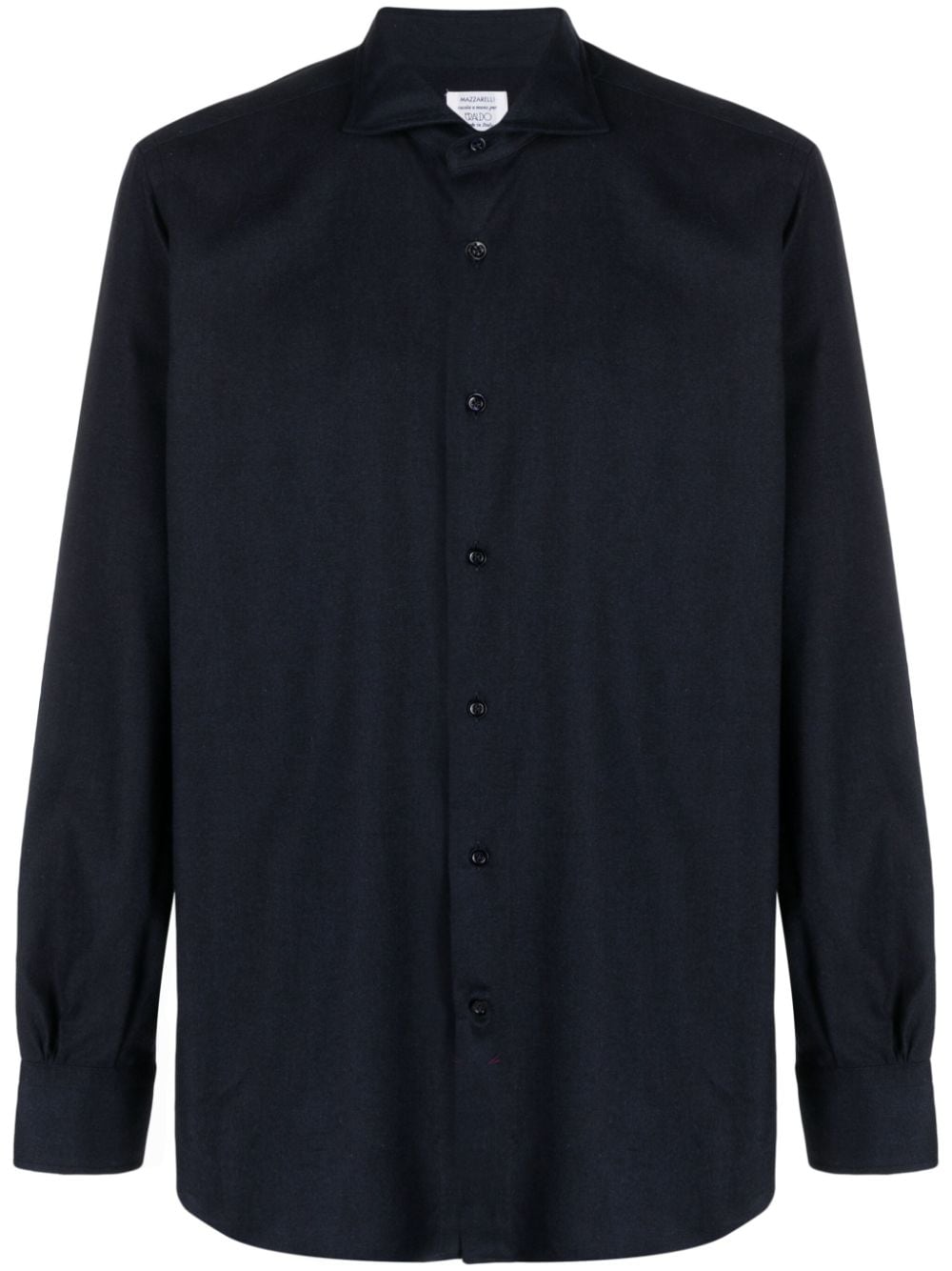 cutaway-collar cotton-blend shirt