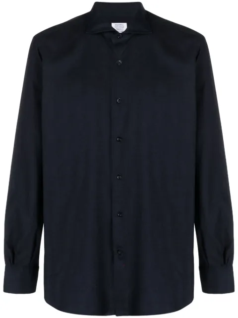 Mazzarelli cutaway-collar cotton-blend shirt 