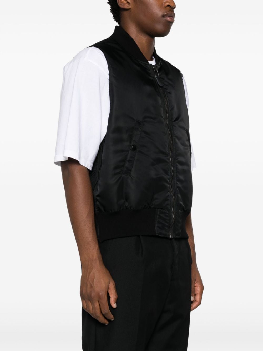 Shop Undercover Zip-up Padded Vest In Black