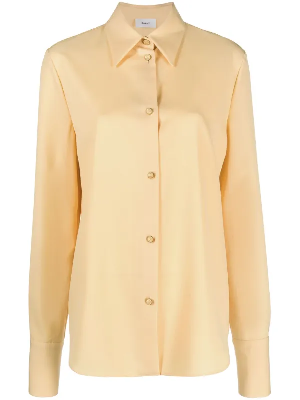 Bally Long-sleeve Piqué Shirt in Neutrals