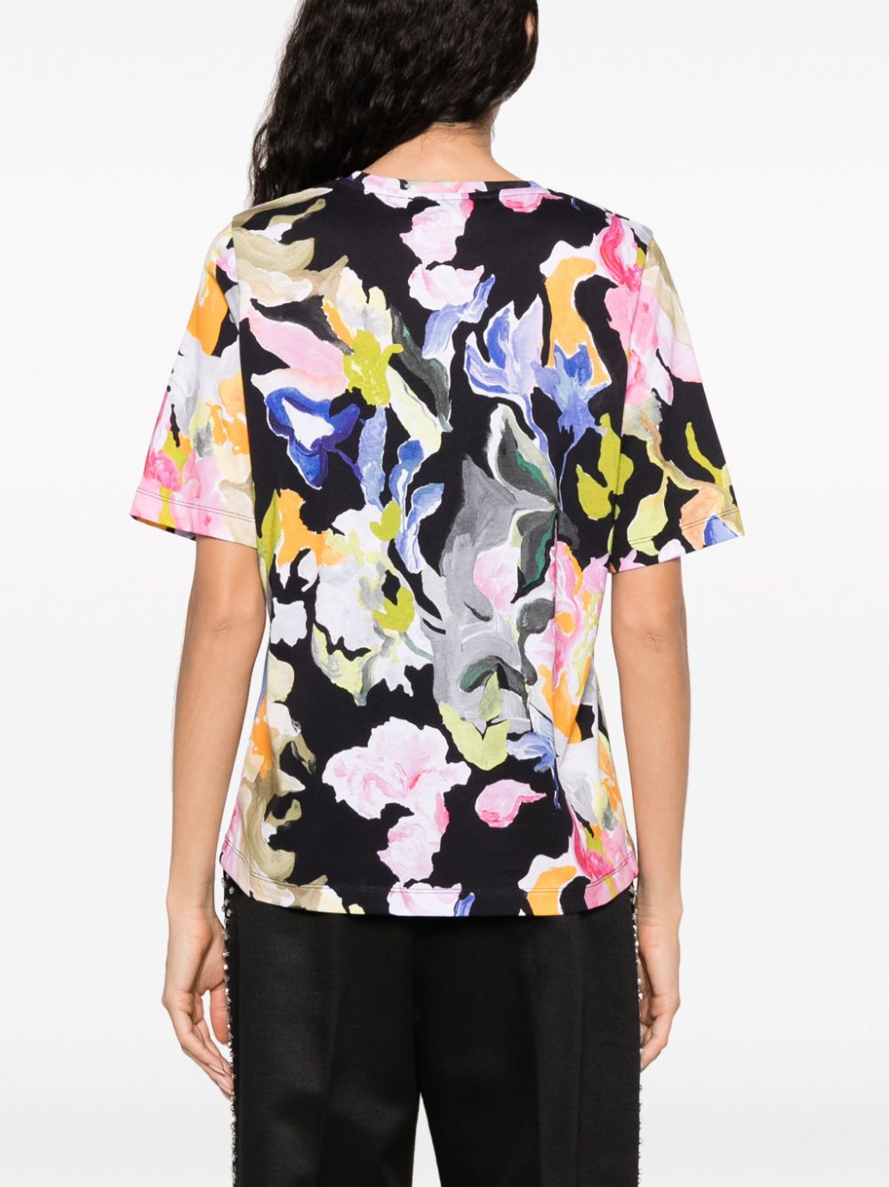 Shop Stine Goya Floral-print Cotton T-shirt In Pink