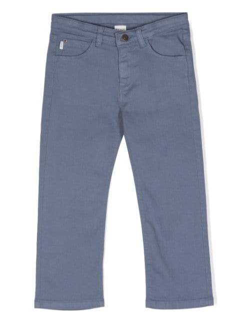 Knot logo-patch straight-leg trousers
