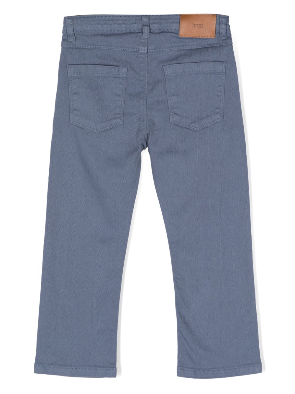 Shop Knot Logo-patch Straight-leg Trousers In Blue