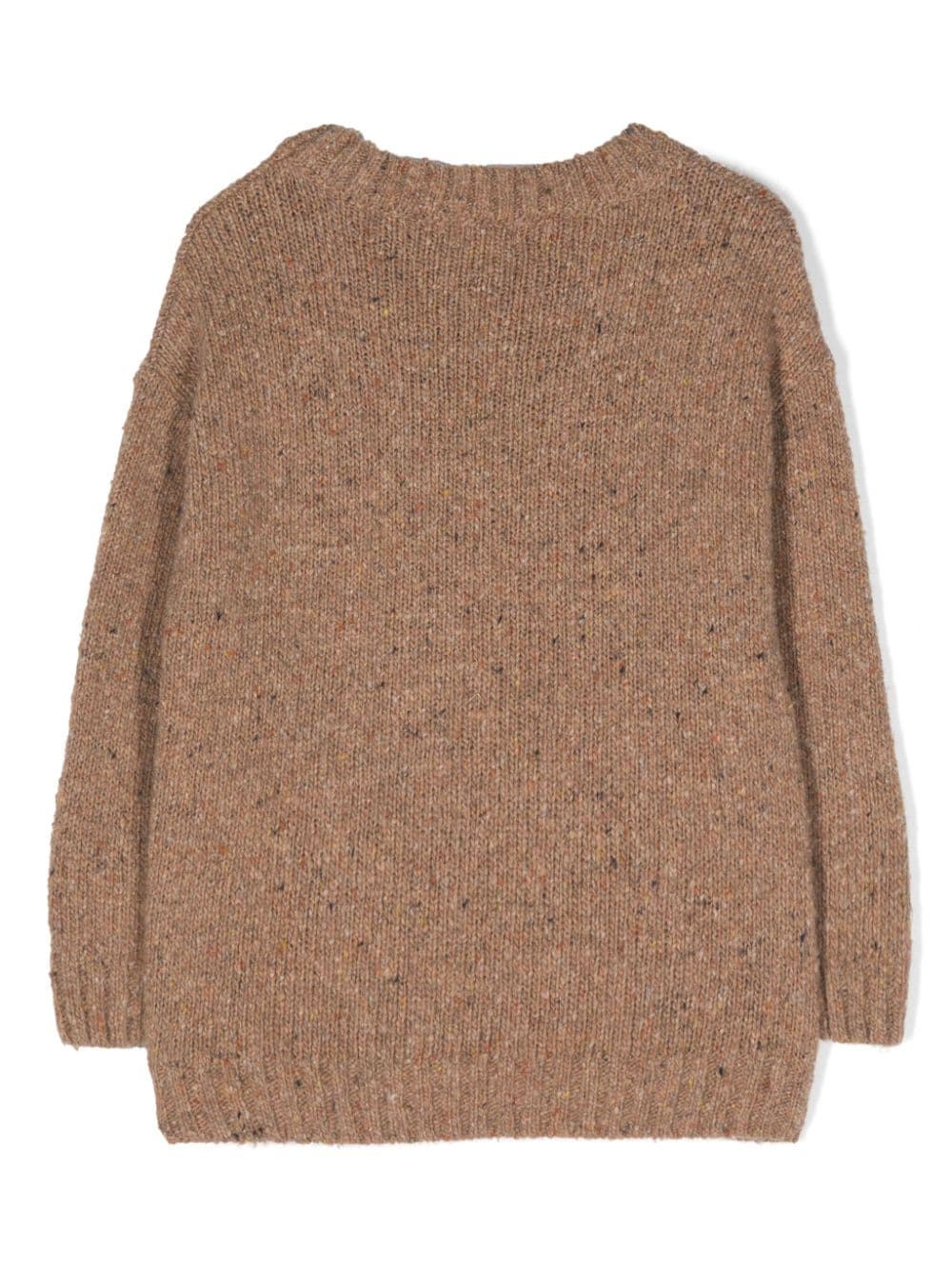 Shop Knot Mélange-effect Crew-neck Jumper In Brown