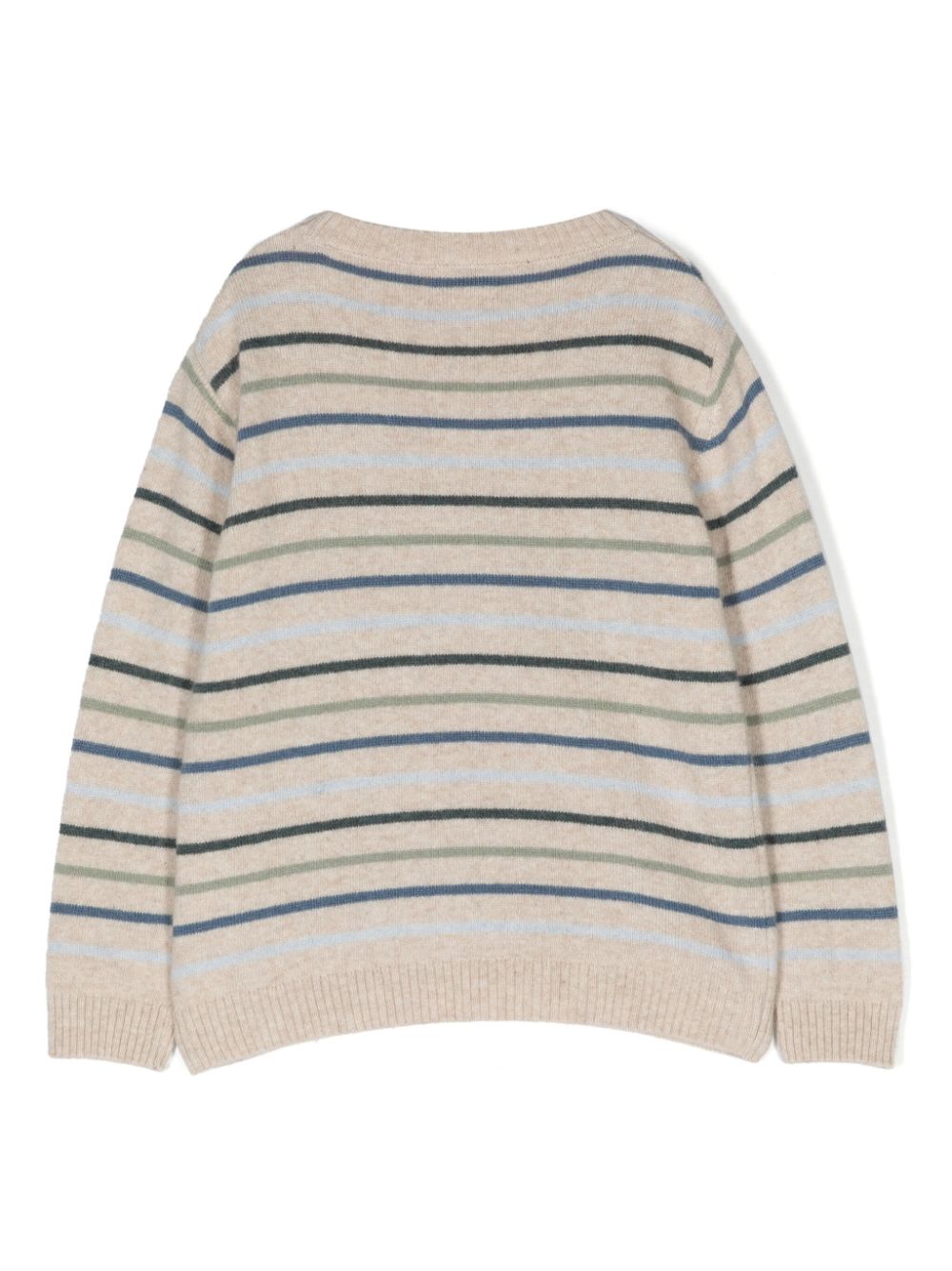 Knot Jam striped intarsia-knit jumper - Beige