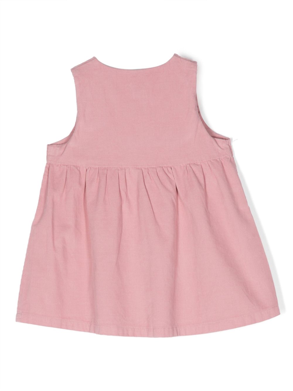 Knot corduroy sleeveless cotton dress - Roze