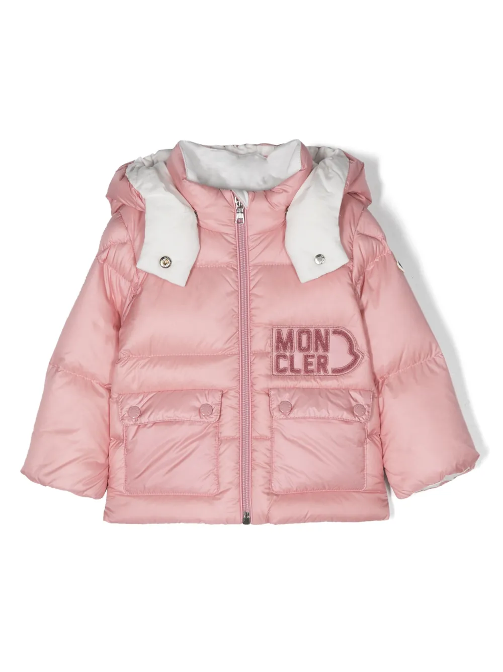Moncler Enfant Jack met geborduurd logo Roze