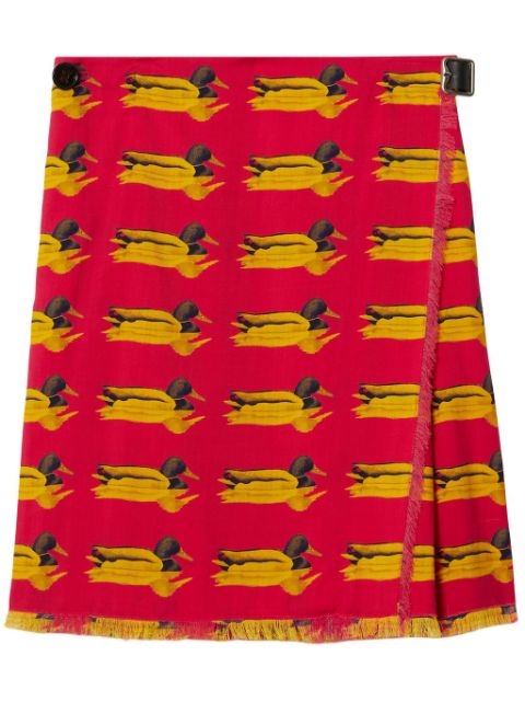 Burberry duck-print wool miniskirt Women