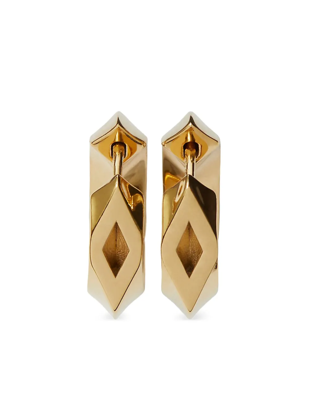 Burberry Hollow Silver Hoop Earrings In Gold