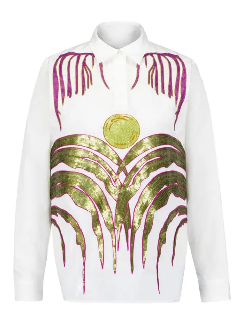 PAULA Atena sequin-embellished collar shirt