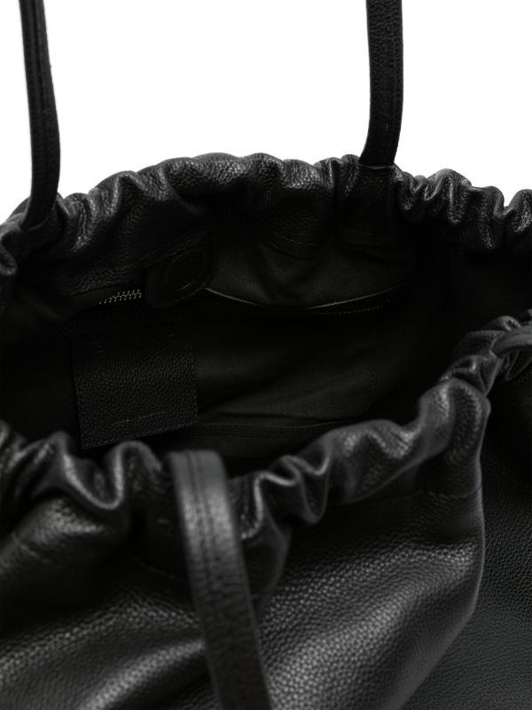 BY FAR Oslo Drawstring Leather Tote Bag Farfetch