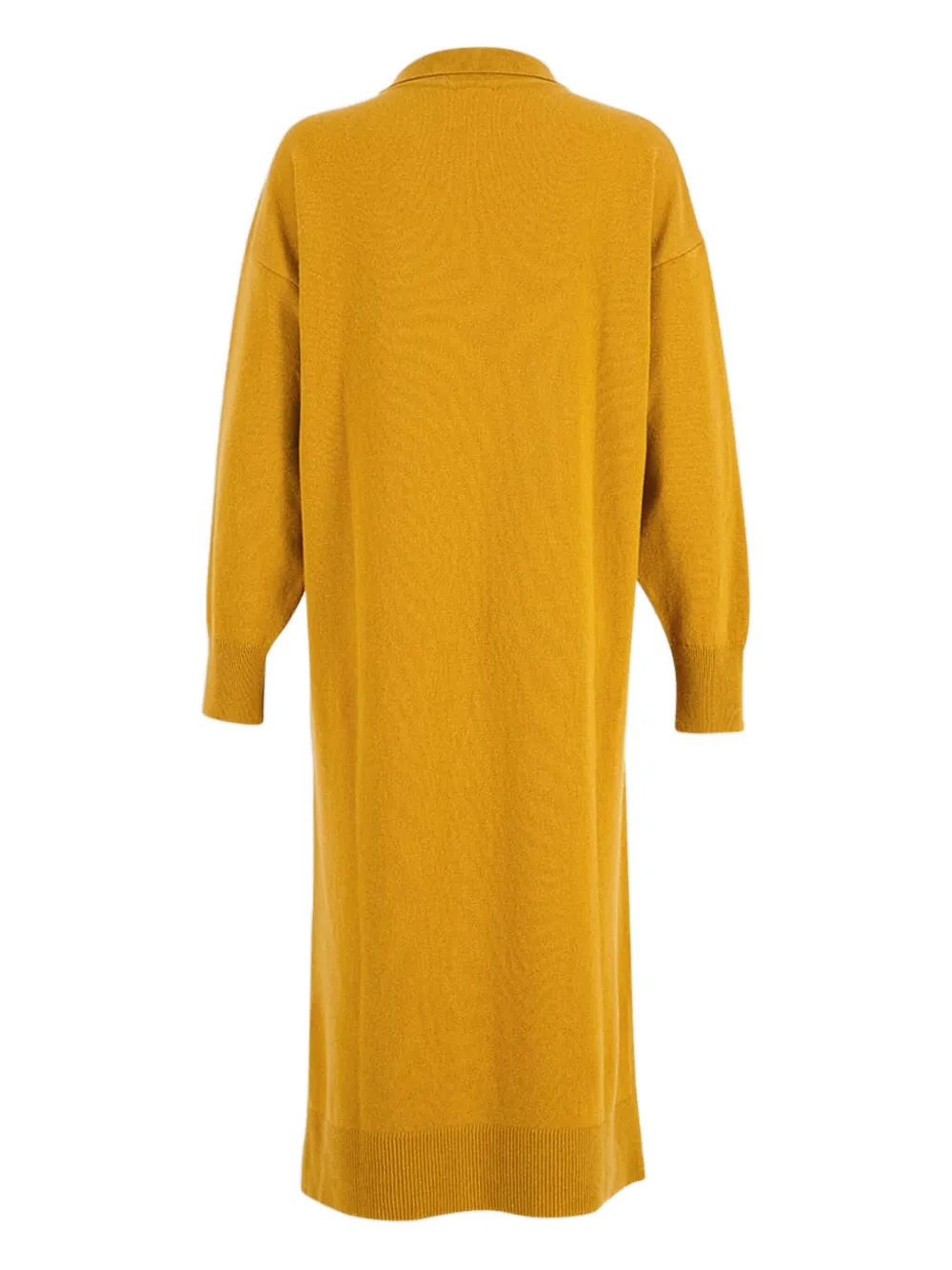 PAULA V-neck long-sleeve midi dress - Geel