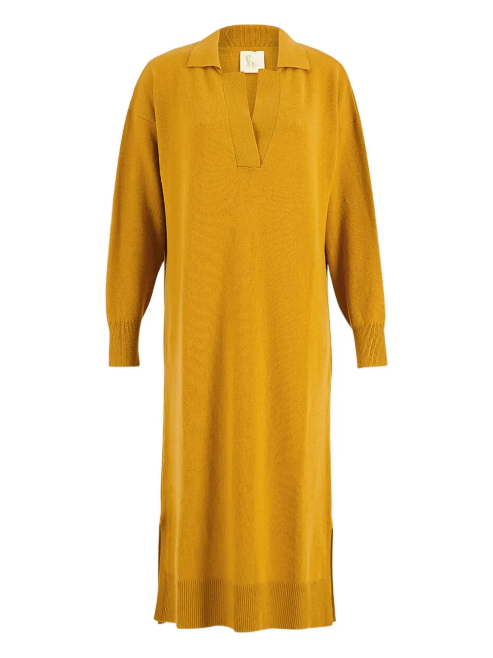 PAULA V-neck long-sleeve midi dress | Yellow | Image 1
