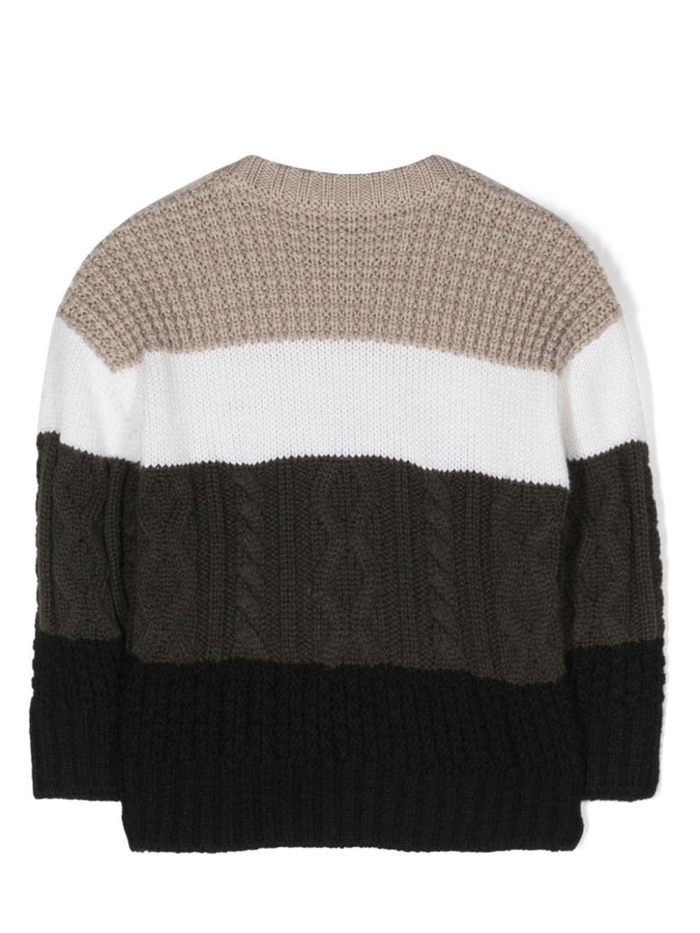 Shop Emporio Armani Logo-embossed Knitted Jumper In Neutrals