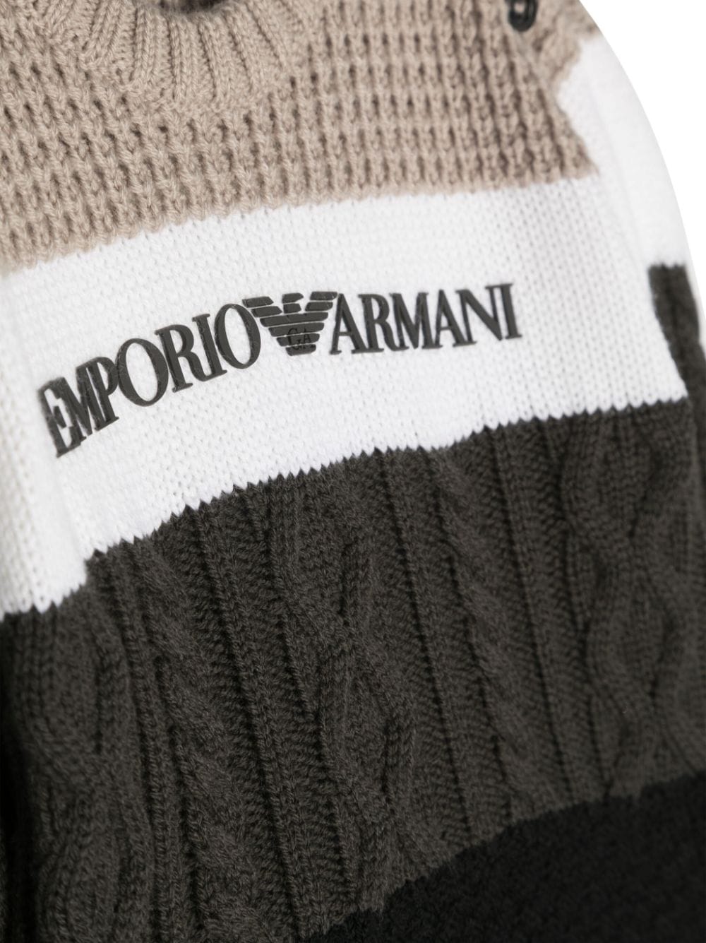 Shop Emporio Armani Logo-embossed Knitted Jumper In Neutrals
