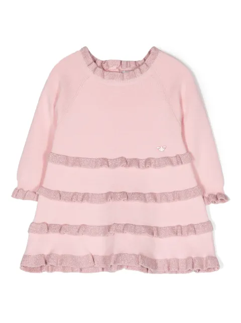 Emporio Armani Kids ruffle-detail knitted dress