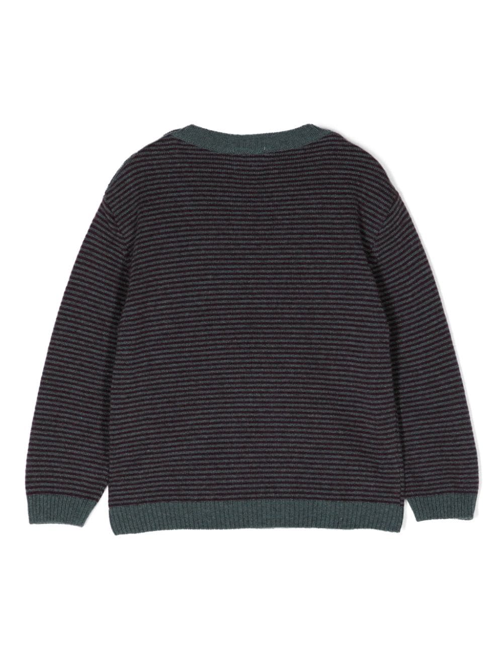 Shop Knot Striped Intarsia-knit Jumper In Grey