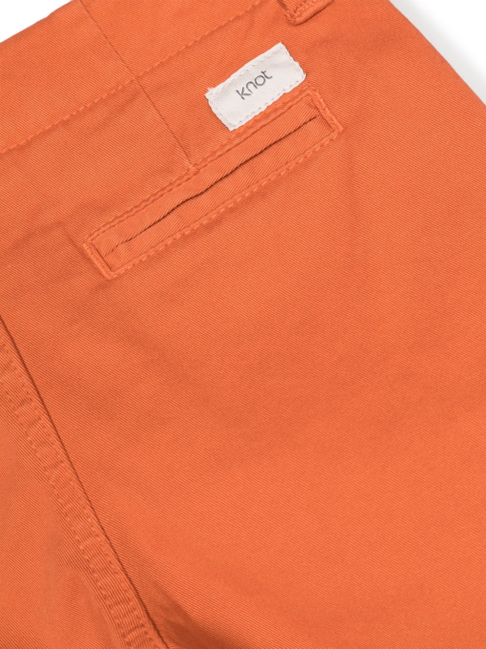 Shop Knot Stretch-cotton Twill Trousers In Orange