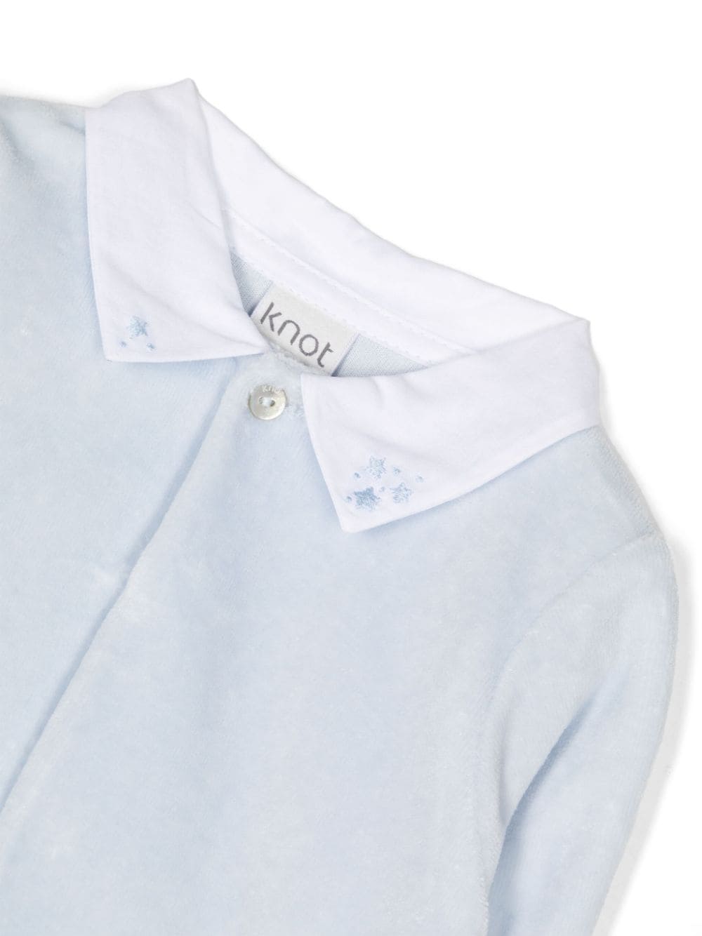 Shop Knot Star-embroidered Contrasting-collar Pajamas In Blue
