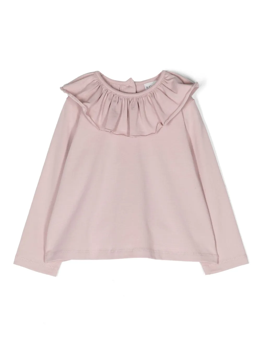 Knot Abby T-shirt met ruchekraag Roze