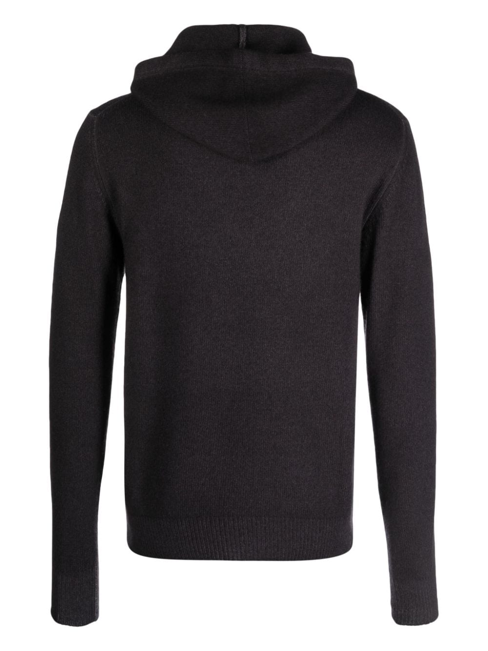 Altea virgin wool knitted hoodie - Zwart