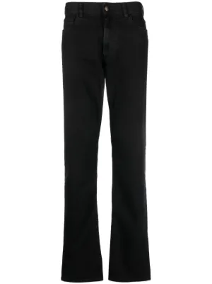 ETRO patterned-jacquard slim-cut Jeans | Black | FARFETCH ZA