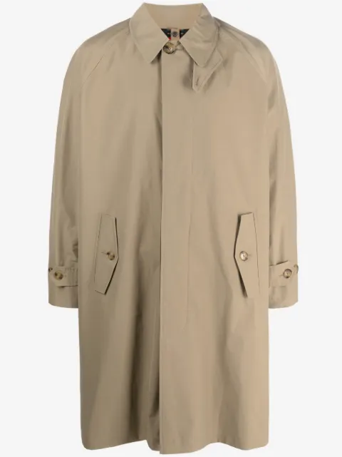 Baracuta concealed-fastening cotton trench coat