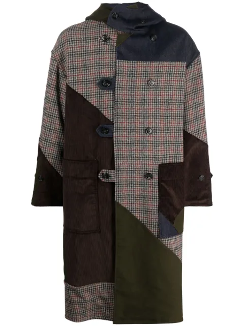 Baracuta patchwork double-breasted coat