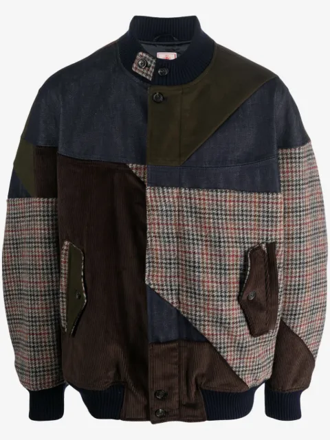 Baracuta patchwork-design bomber jacket