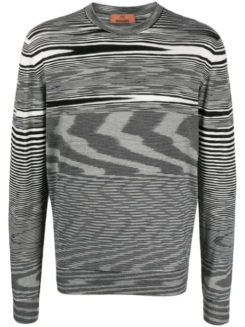 Missoni striped intarsia-knit wool jumper