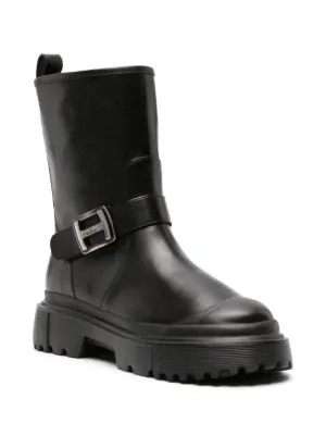 ショートブーツ・ブーティ HOGAN Woman Flat ankle boots Black HXW6740FL906LO B999 21493661_51583906_300.jpg
