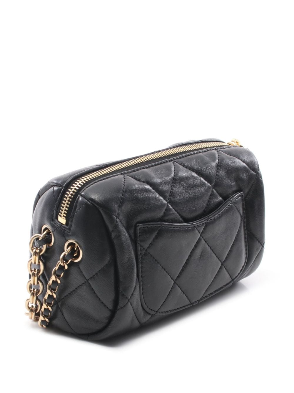 Pre-owned Chanel 2021 Mini Cc Diamond-quilted Bowling Bag In 黑色
