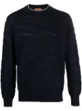 Missoni zigzag-jacquard wool-blend jumper - Blue