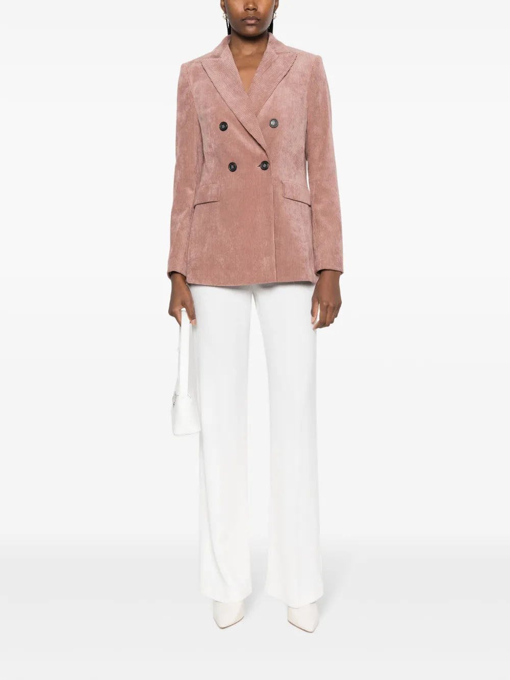 Luisa Cerano Ribfluwelen blazer - Roze