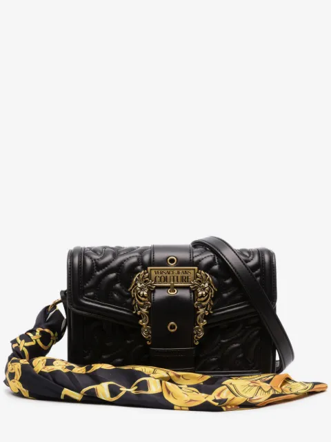 Versace Jeans Couture scarf-detailing logo-buckle shoulder bag