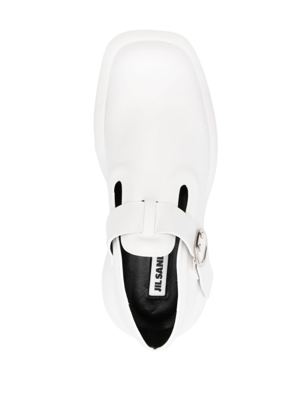 Shop Jil Sander Scarpe Leather Loafers In White