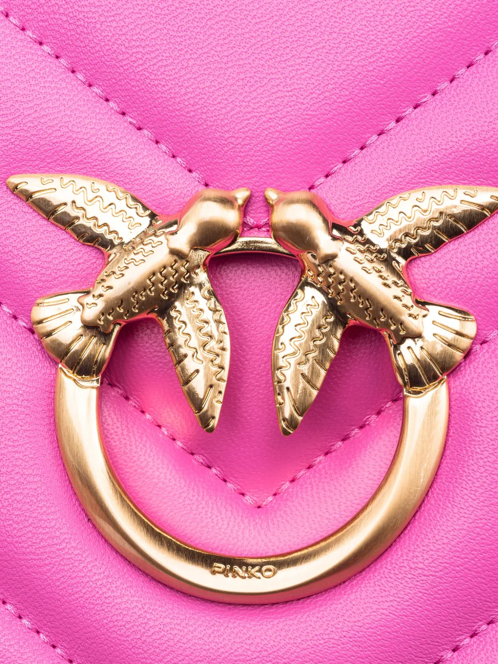 Pinko Love Birds Leather Crossbody Bag In Pink